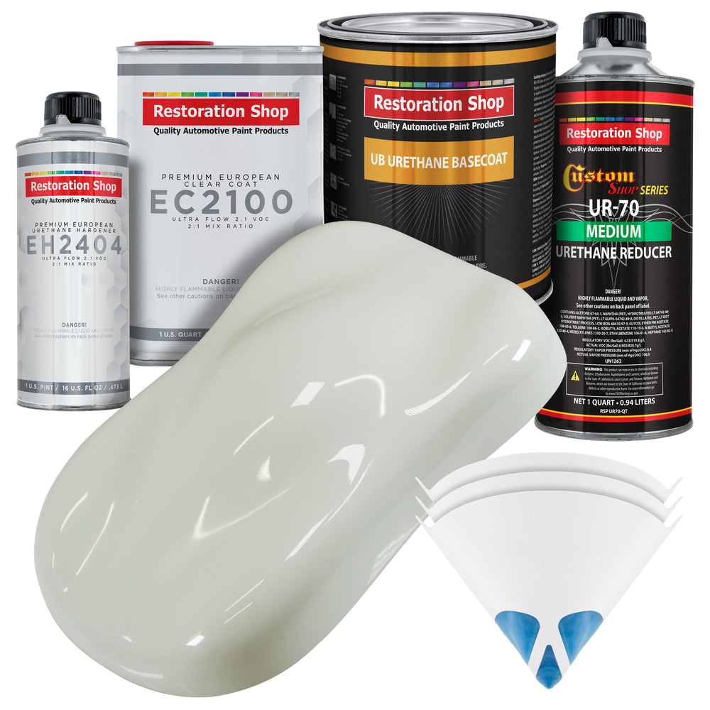 Ermine White Urethane Basecoat with European Clearcoat Auto Paint - Complete Quart Paint Color Kit - Automotive Refinish Coating