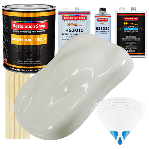 Ermine White - Urethane Basecoat with Premium Clearcoat Auto Paint - Complete Slow Gallon Paint Kit - Professional High Gloss Automotive Coating