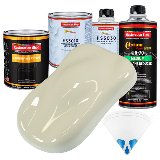 Grand Prix White - Urethane Basecoat with Premium Clearcoat Auto Paint - Complete Medium Quart Paint Kit - Professional High Gloss Automotive Coating