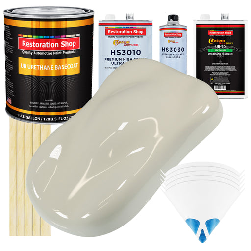 Spinnaker White - Urethane Basecoat with Premium Clearcoat Auto Paint - Complete Medium Gallon Paint Kit - Professional High Gloss Automotive Coating