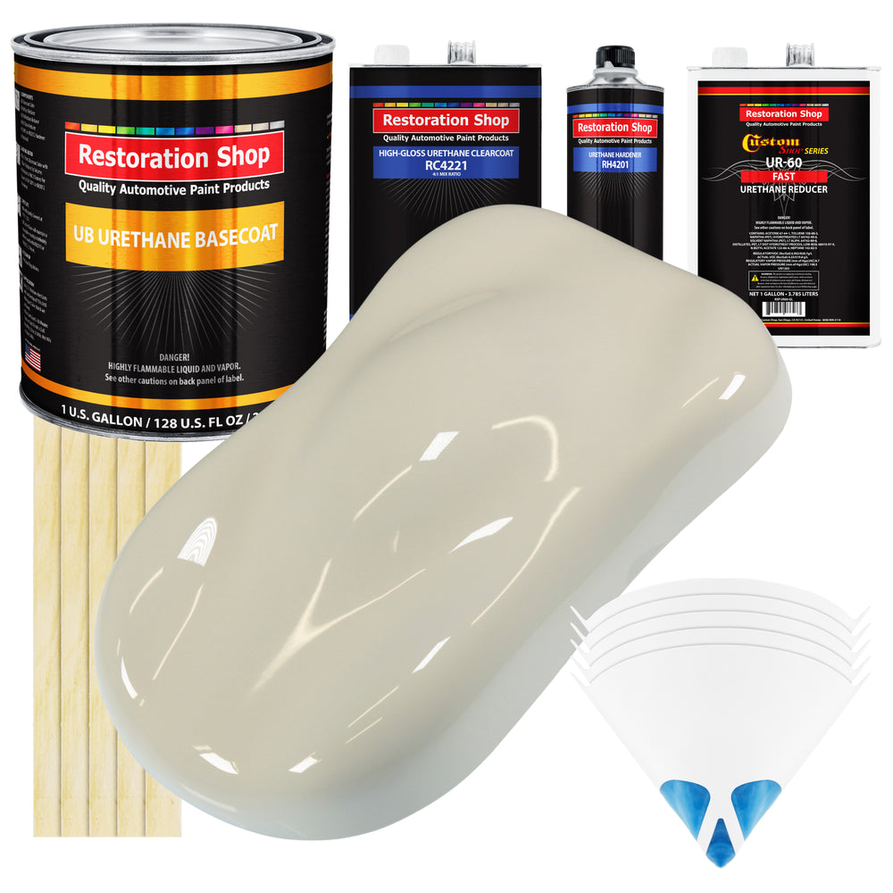 Performance Bright White - Urethane Basecoat with Clearcoat Auto Paint - Complete Fast Gallon Paint Kit - Professional Automotive Car Truck Coating