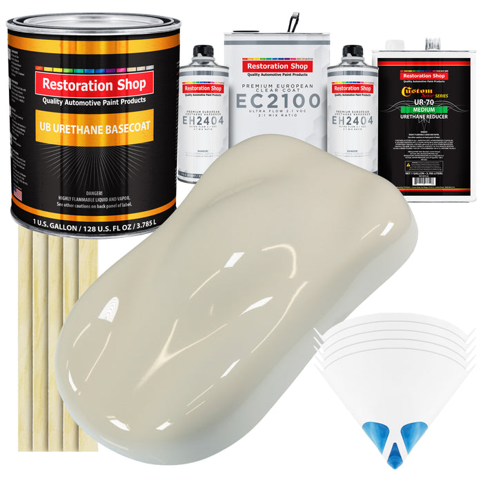 Performance Bright White Urethane Basecoat with European Clearcoat Auto Paint - Complete Gallon Paint Color Kit - Automotive Refinish Coating