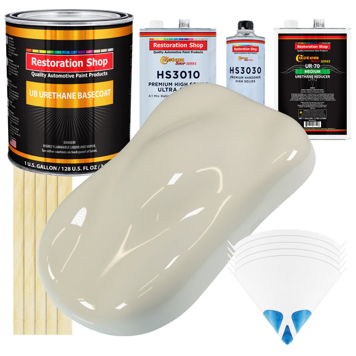 Performance Bright White - Urethane Basecoat with Premium Clearcoat Auto Paint - Complete Medium Gallon Paint Kit - Professional Automotive Coating