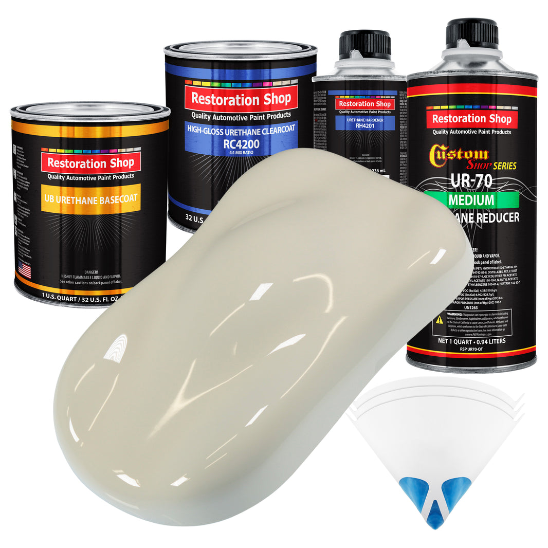 Performance Bright White - Urethane Basecoat with Clearcoat Auto Paint - Complete Medium Quart Paint Kit - Professional Automotive Car Truck Coating