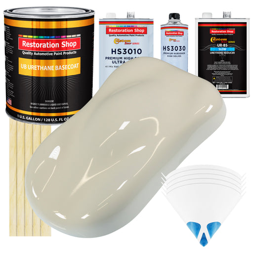Performance Bright White - Urethane Basecoat with Premium Clearcoat Auto Paint (Complete Slow Gallon Paint Kit) Professional Gloss Automotive Coating
