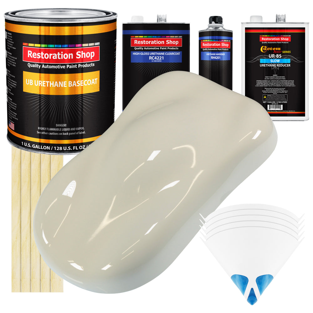 Performance Bright White - Urethane Basecoat with Clearcoat Auto Paint - Complete Slow Gallon Paint Kit - Professional Automotive Car Truck Coating