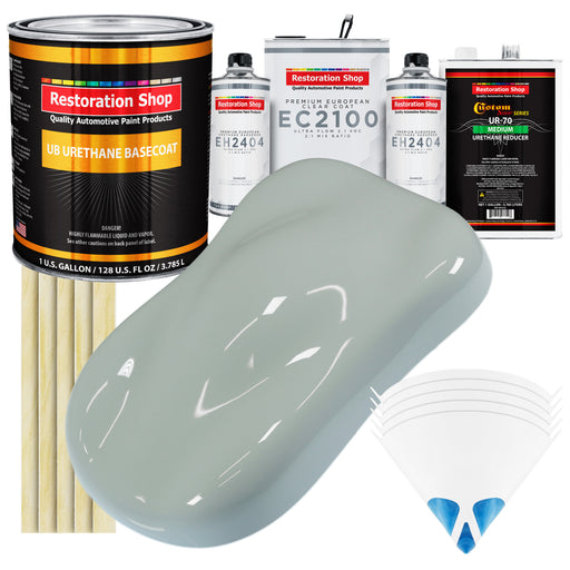 Fleet White Urethane Basecoat with European Clearcoat Auto Paint - Complete Gallon Paint Color Kit - Automotive Refinish Coating