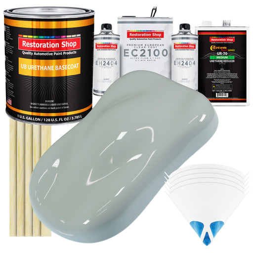 Fleet White Urethane Basecoat with European Clearcoat Auto Paint - Complete Gallon Paint Color Kit - Automotive Refinish Coating