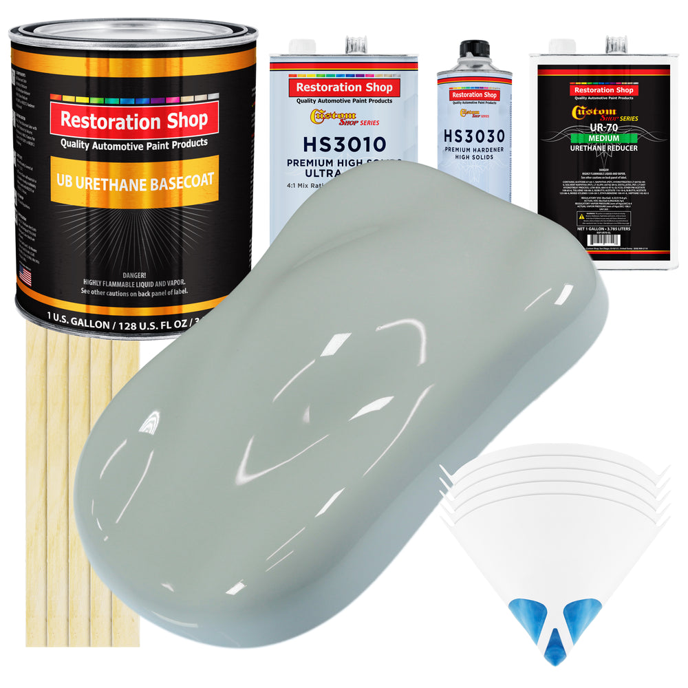 Fleet White - Urethane Basecoat with Premium Clearcoat Auto Paint - Complete Medium Gallon Paint Kit - Professional High Gloss Automotive Coating