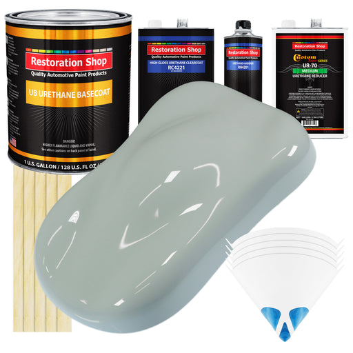 Fleet White - Urethane Basecoat with Clearcoat Auto Paint - Complete Medium Gallon Paint Kit - Professional High Gloss Automotive, Car, Truck Coating