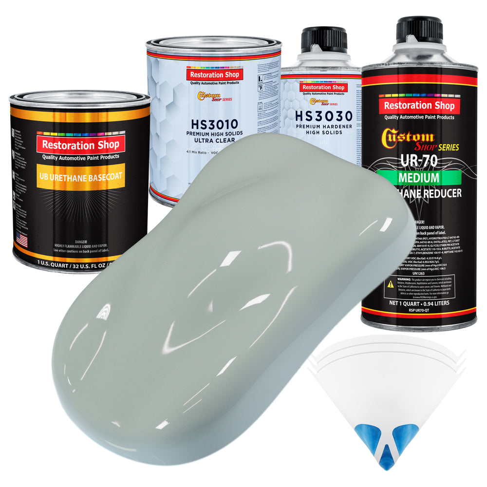 Fleet White - Urethane Basecoat with Premium Clearcoat Auto Paint - Complete Medium Quart Paint Kit - Professional High Gloss Automotive Coating