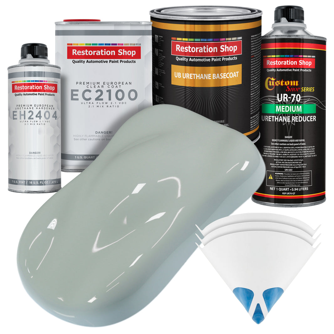 Fleet White Urethane Basecoat with European Clearcoat Auto Paint - Complete Quart Paint Color Kit - Automotive Refinish Coating