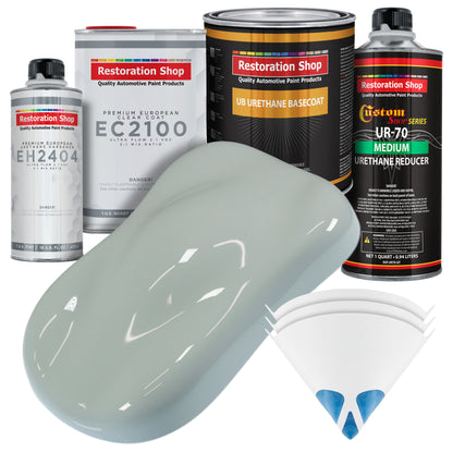 Fleet White Urethane Basecoat with European Clearcoat Auto Paint - Complete Quart Paint Color Kit - Automotive Refinish Coating
