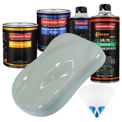 Fleet White - Urethane Basecoat with Clearcoat Auto Paint - Complete Medium Quart Paint Kit - Professional High Gloss Automotive, Car, Truck Coating