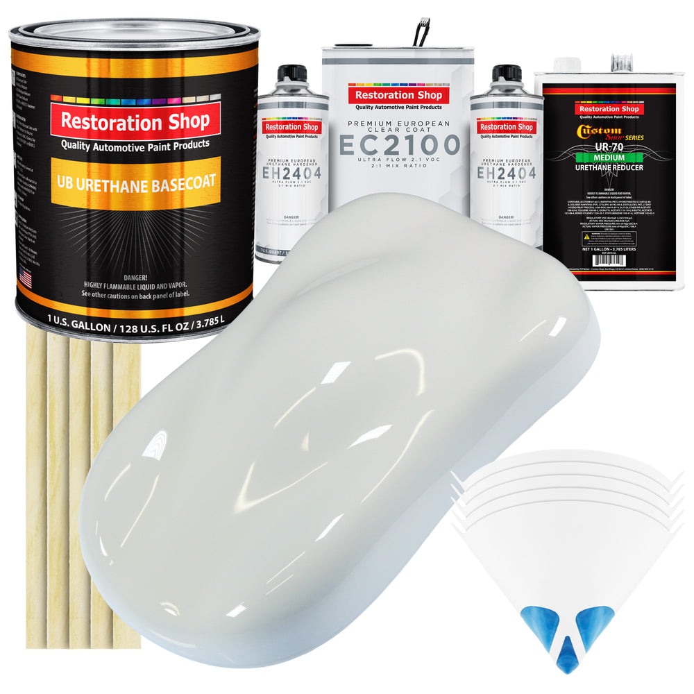 Cameo White Urethane Basecoat with European Clearcoat Auto Paint - Complete Gallon Paint Color Kit - Automotive Refinish Coating