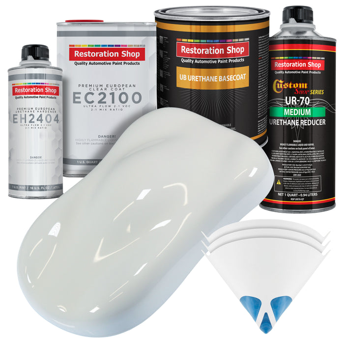 Cameo White Urethane Basecoat with European Clearcoat Auto Paint - Complete Quart Paint Color Kit - Automotive Refinish Coating
