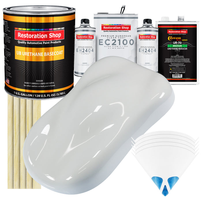 Championship White Urethane Basecoat with European Clearcoat Auto Paint - Complete Gallon Paint Color Kit - Automotive Refinish Coating