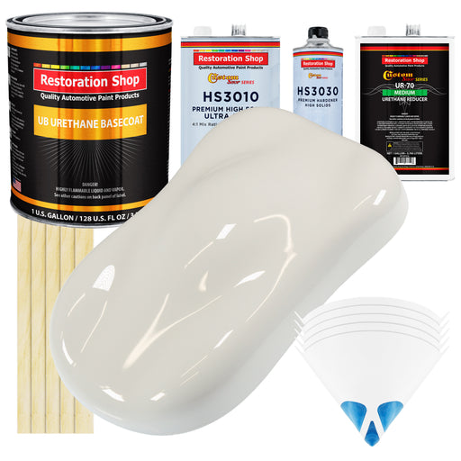 Wispy White - Urethane Basecoat with Premium Clearcoat Auto Paint - Complete Medium Gallon Paint Kit - Professional High Gloss Automotive Coating