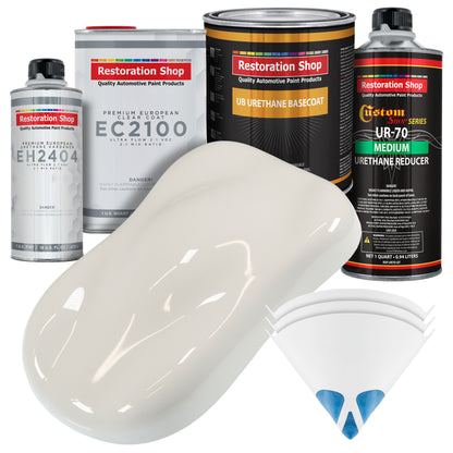 Wispy White Urethane Basecoat with European Clearcoat Auto Paint - Complete Quart Paint Color Kit - Automotive Refinish Coating