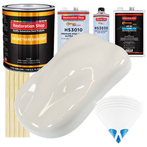 Wispy White - Urethane Basecoat with Premium Clearcoat Auto Paint - Complete Slow Gallon Paint Kit - Professional High Gloss Automotive Coating
