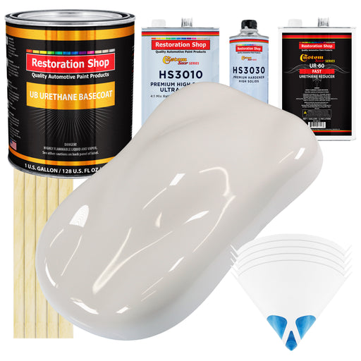 Oxford White - Urethane Basecoat with Premium Clearcoat Auto Paint - Complete Fast Gallon Paint Kit - Professional High Gloss Automotive Coating