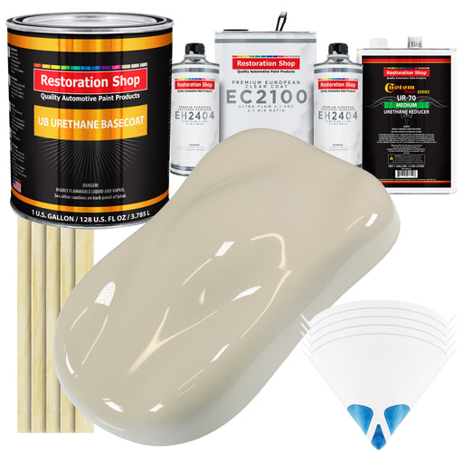 Olympic White Urethane Basecoat with European Clearcoat Auto Paint - Complete Gallon Paint Color Kit - Automotive Refinish Coating