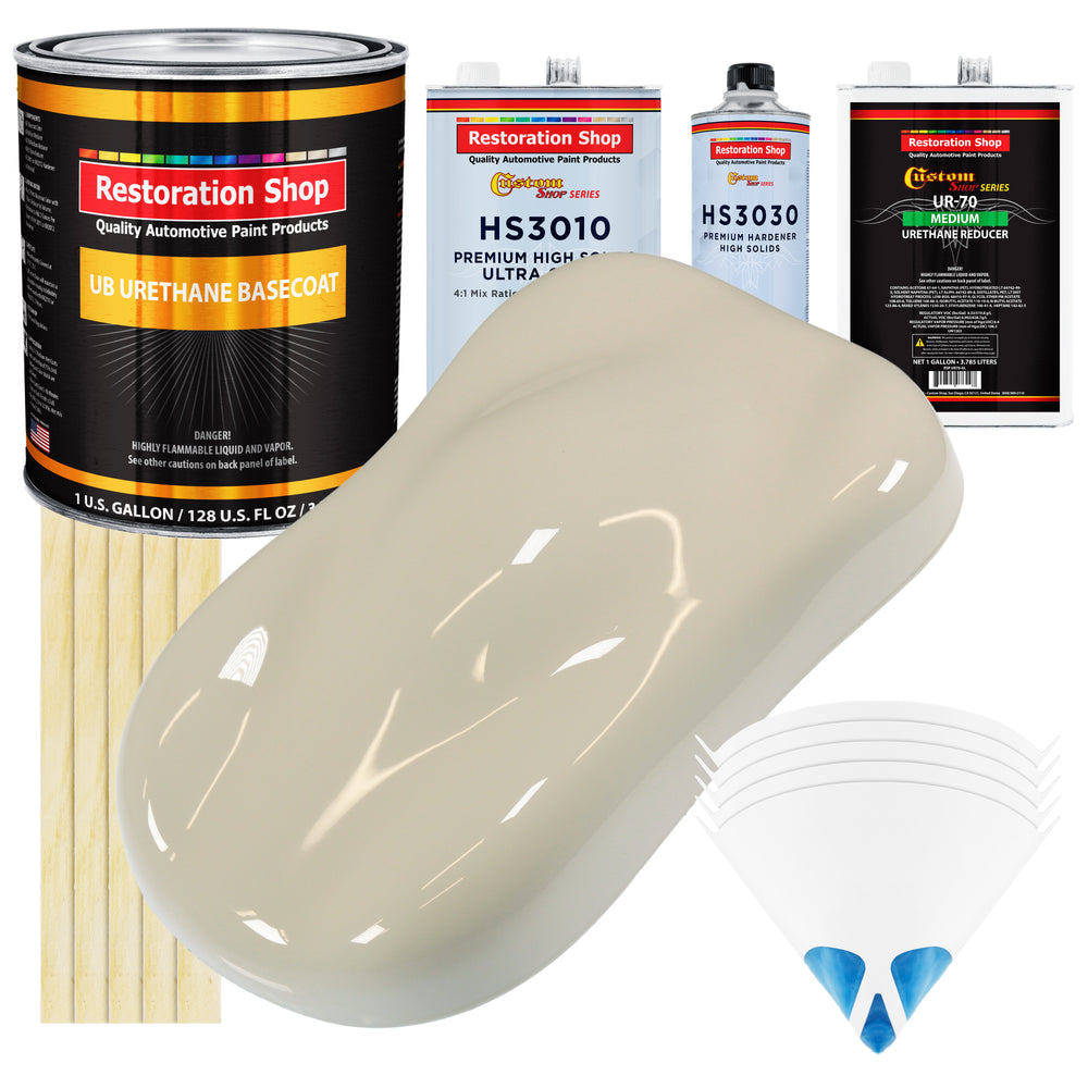 Olympic White - Urethane Basecoat with Premium Clearcoat Auto Paint - Complete Medium Gallon Paint Kit - Professional High Gloss Automotive Coating