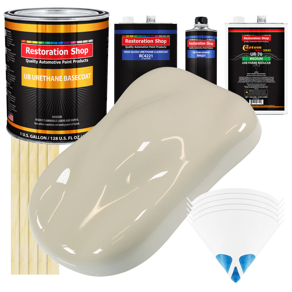 Olympic White - Urethane Basecoat with Clearcoat Auto Paint (Complete Medium Gallon Paint Kit) Professional High Gloss Automotive Car Truck Coating