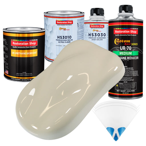 Olympic White - Urethane Basecoat with Premium Clearcoat Auto Paint - Complete Medium Quart Paint Kit - Professional High Gloss Automotive Coating