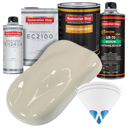 Olympic White Urethane Basecoat with European Clearcoat Auto Paint - Complete Quart Paint Color Kit - Automotive Refinish Coating