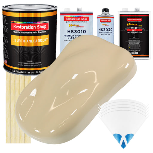 Ivory - Urethane Basecoat with Premium Clearcoat Auto Paint - Complete Fast Gallon Paint Kit - Professional High Gloss Automotive Coating