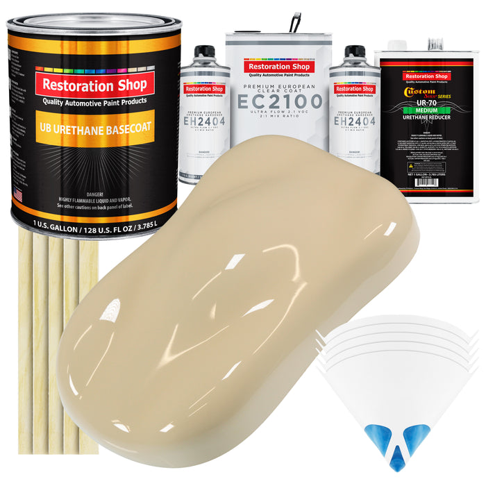 Ivory Urethane Basecoat with European Clearcoat Auto Paint - Complete Gallon Paint Color Kit - Automotive Refinish Coating