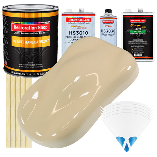 Ivory - Urethane Basecoat with Premium Clearcoat Auto Paint - Complete Medium Gallon Paint Kit - Professional High Gloss Automotive Coating