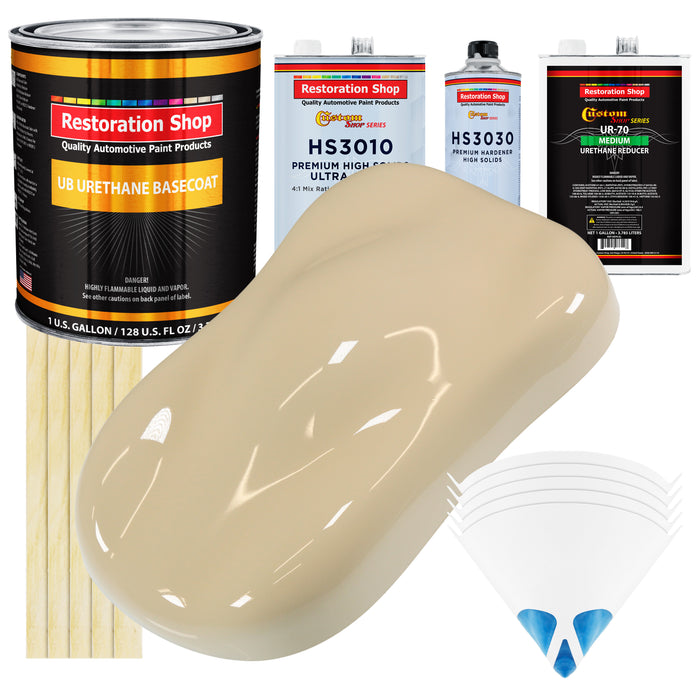 Ivory - Urethane Basecoat with Premium Clearcoat Auto Paint - Complete Medium Gallon Paint Kit - Professional High Gloss Automotive Coating