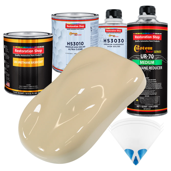 Ivory - Urethane Basecoat with Premium Clearcoat Auto Paint - Complete Medium Quart Paint Kit - Professional High Gloss Automotive Coating