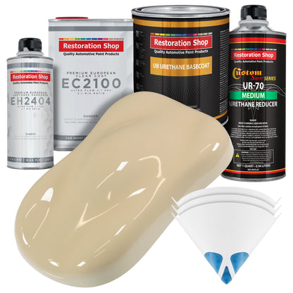 Ivory Urethane Basecoat with European Clearcoat Auto Paint - Complete Quart Paint Color Kit - Automotive Refinish Coating