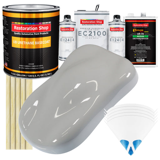 Mesa Gray Urethane Basecoat with European Clearcoat Auto Paint - Complete Gallon Paint Color Kit - Automotive Refinish Coating