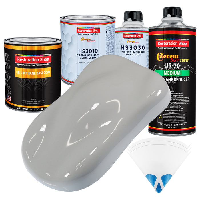 Mesa Gray - Urethane Basecoat with Premium Clearcoat Auto Paint - Complete Medium Quart Paint Kit - Professional High Gloss Automotive Coating