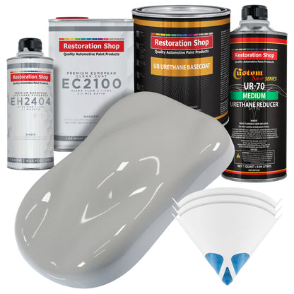 Mesa Gray Urethane Basecoat with European Clearcoat Auto Paint - Complete Quart Paint Color Kit - Automotive Refinish Coating
