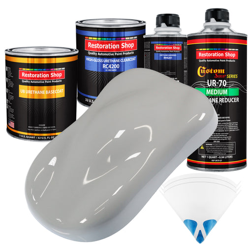 Mesa Gray - Urethane Basecoat with Clearcoat Auto Paint - Complete Medium Quart Paint Kit - Professional High Gloss Automotive, Car, Truck Coating