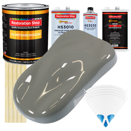 Dove Gray - Urethane Basecoat with Premium Clearcoat Auto Paint - Complete Fast Gallon Paint Kit - Professional High Gloss Automotive Coating