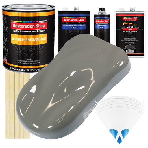 Dove Gray - Urethane Basecoat with Clearcoat Auto Paint - Complete Fast Gallon Paint Kit - Professional High Gloss Automotive, Car, Truck Coating