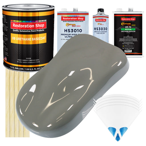 Dove Gray - Urethane Basecoat with Premium Clearcoat Auto Paint - Complete Medium Gallon Paint Kit - Professional High Gloss Automotive Coating