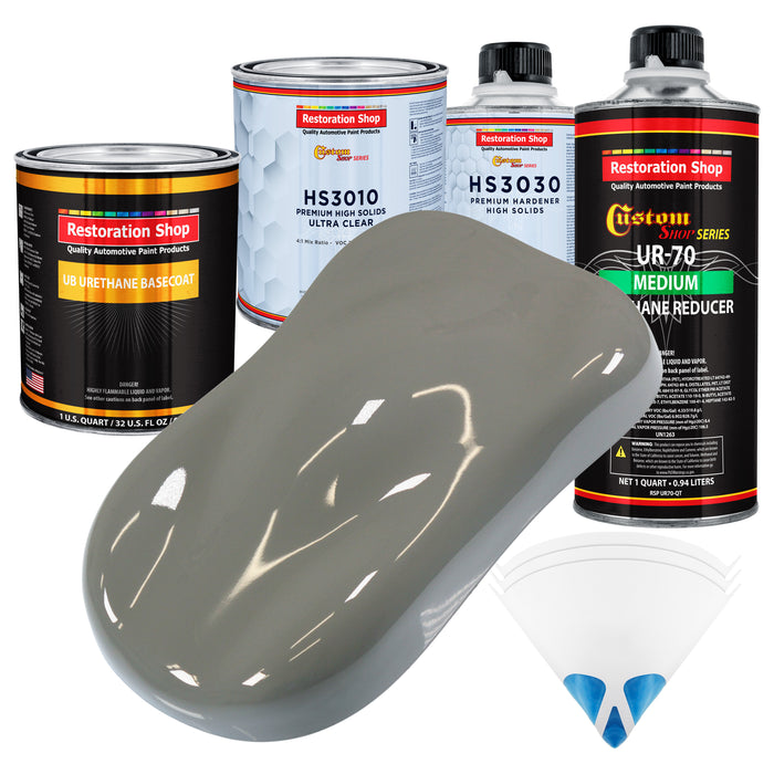 Dove Gray - Urethane Basecoat with Premium Clearcoat Auto Paint - Complete Medium Quart Paint Kit - Professional High Gloss Automotive Coating