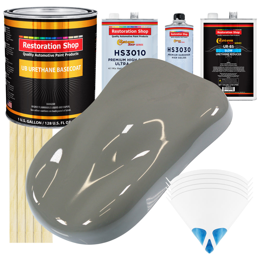 Dove Gray - Urethane Basecoat with Premium Clearcoat Auto Paint - Complete Slow Gallon Paint Kit - Professional High Gloss Automotive Coating