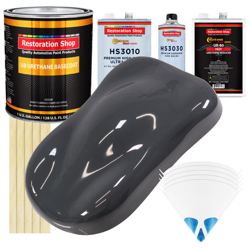 Machinery Gray - Urethane Basecoat with Premium Clearcoat Auto Paint - Complete Fast Gallon Paint Kit - Professional High Gloss Automotive Coating