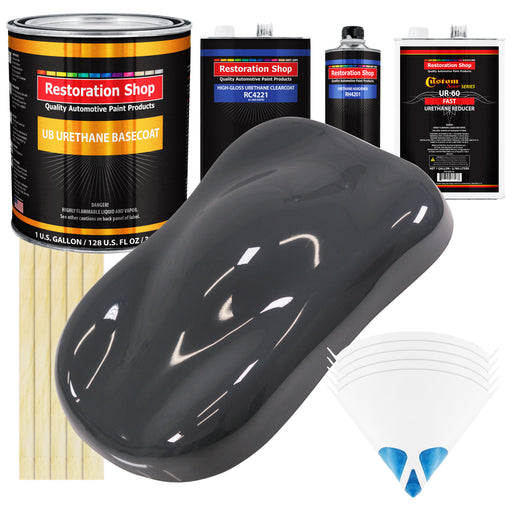 Machinery Gray - Urethane Basecoat with Clearcoat Auto Paint - Complete Fast Gallon Paint Kit - Professional High Gloss Automotive, Car, Truck Coating