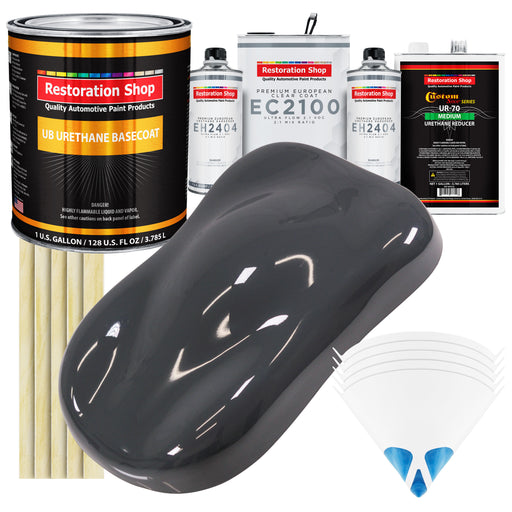 Machinery Gray Urethane Basecoat with European Clearcoat Auto Paint - Complete Gallon Paint Color Kit - Automotive Refinish Coating