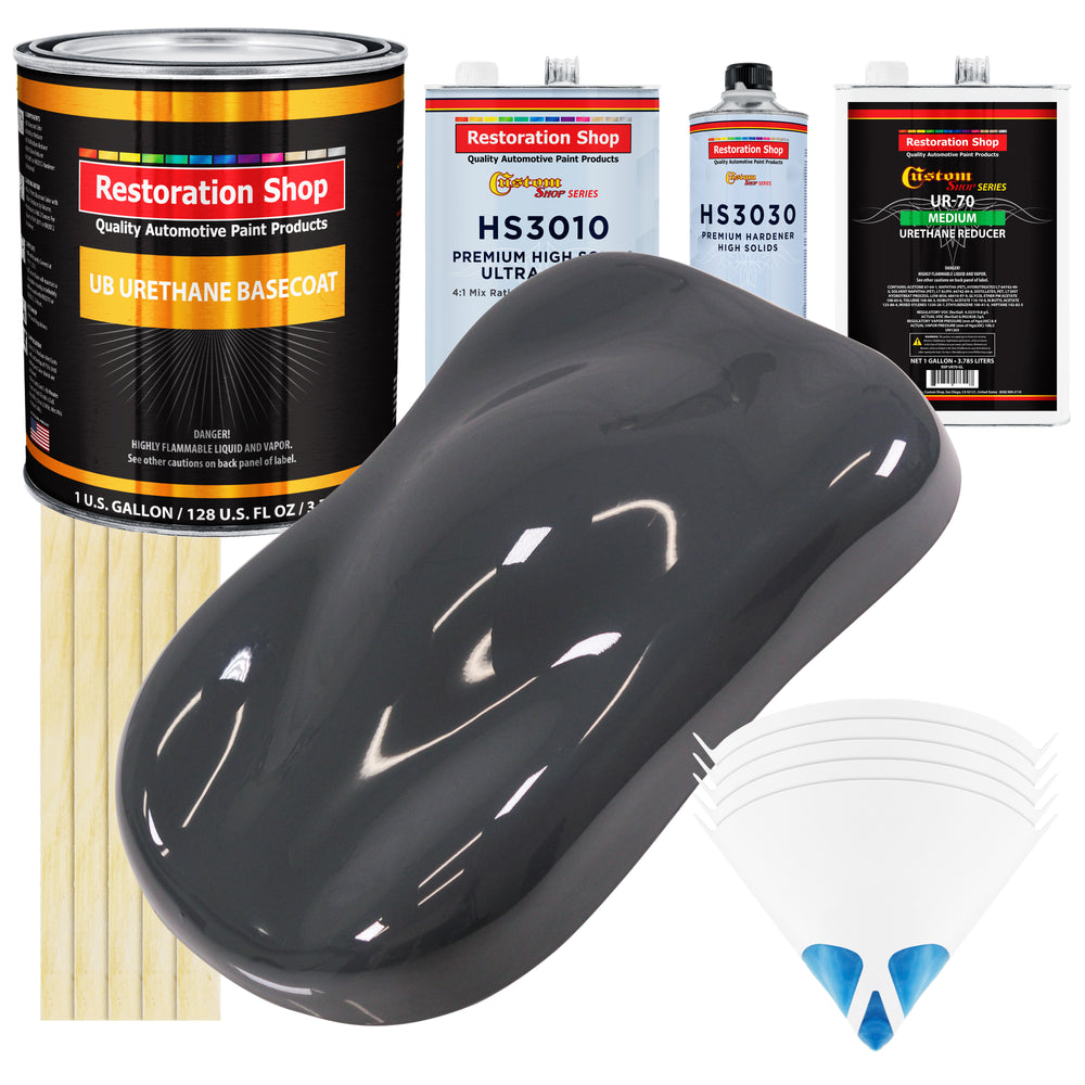 Machinery Gray - Urethane Basecoat with Premium Clearcoat Auto Paint - Complete Medium Gallon Paint Kit - Professional High Gloss Automotive Coating