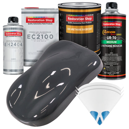 Machinery Gray Urethane Basecoat with European Clearcoat Auto Paint - Complete Quart Paint Color Kit - Automotive Refinish Coating